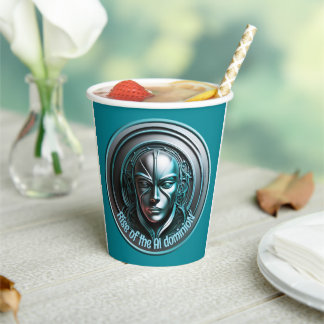 Blue Robot Mask - Rise of the AI dominioN Paper Cups