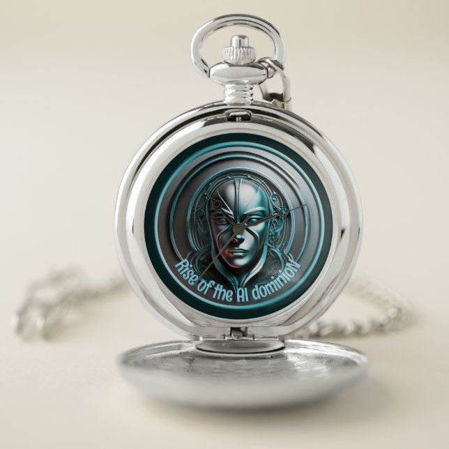 Blue Robot Mask - Rise of the AI dominioN Pocket Watch (Inside)