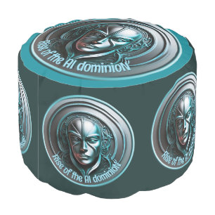 Blue Robot Mask - Rise of the AI dominioN Pouf