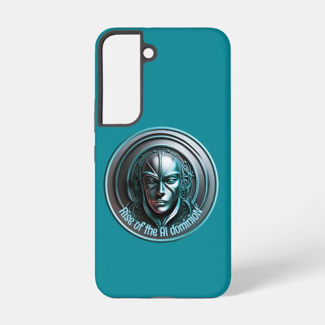 Blue Robot Mask - Rise of the AI dominioN Samsung Galaxy Case (Back)