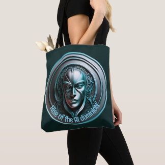 Blue Robot Mask - Rise of the AI dominioN Tote Bag