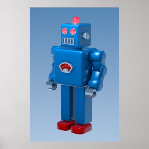 Blue Robot Poster