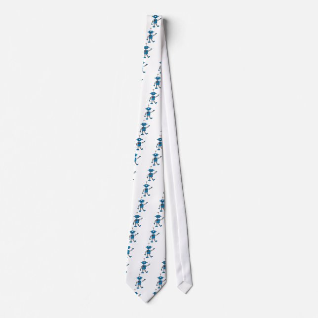 Blue Robot Tshirts and Gifts Tie (Front)