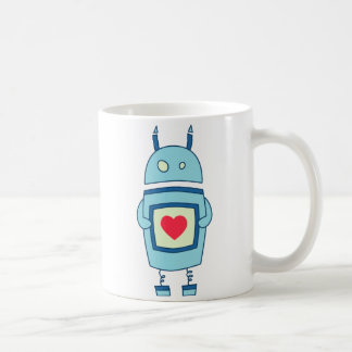 Blue Robot With Heart Coffee Mug