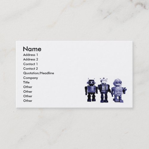 blue robots business card