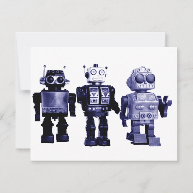 blue robots invitation (Front)