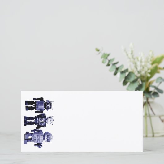 blue robots photo card (Standing Front)