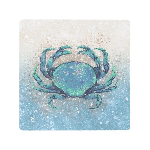 Blue Rock Crab _ Metal Wall Art