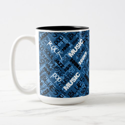 Blue Rock Pop R  B Music Two_Tone Coffee Mug