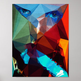 Blue Rocket - Kubistika by Boris Draschoff Poster