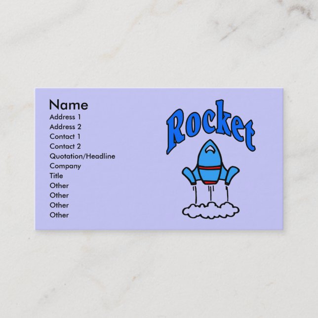 Blue Rocket Logo , Business Card (Front)