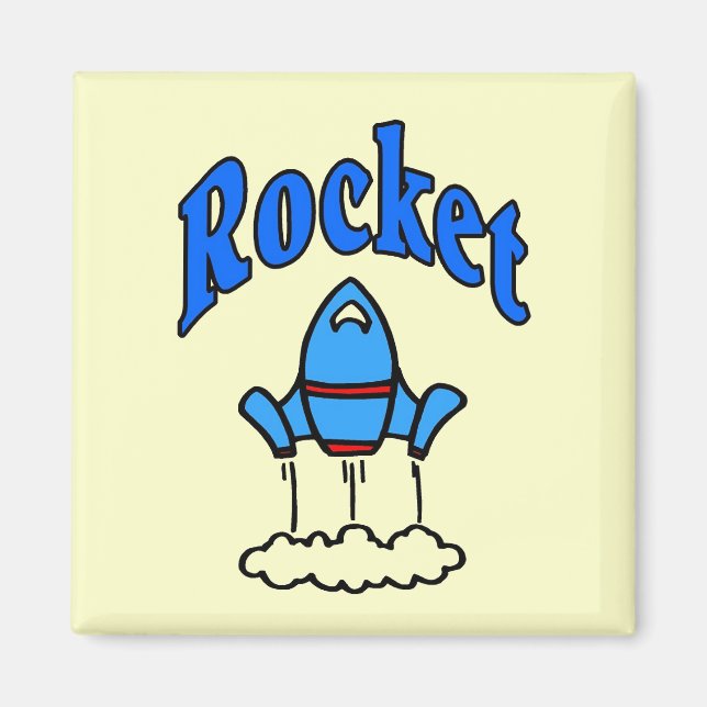 Blue Rocket Logo Magnet (Front)