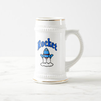 Blue Rocket logo Shirt Beer Stein