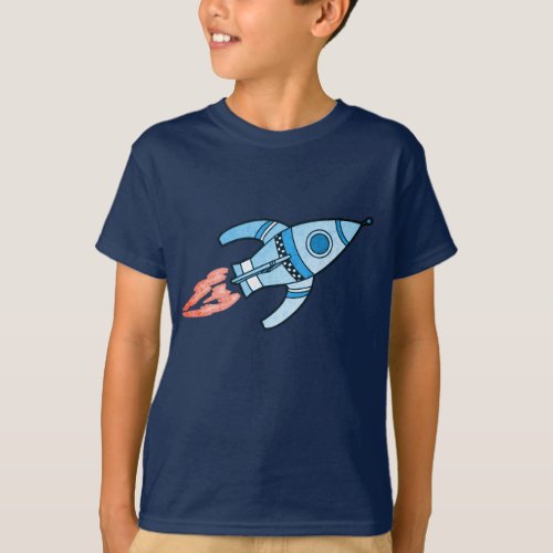 Blue rocket space boys navy t_shirt