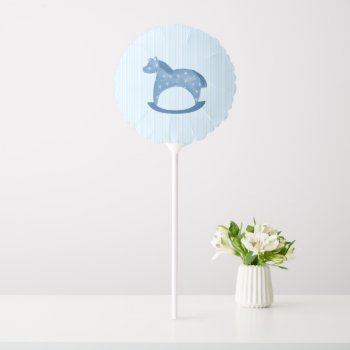 Blue Rocking Horse Baby Shower Balloon by sfcount at Zazzle