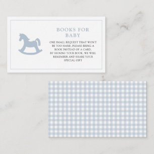 Blue Rocking horse Baby Shower Books for baby  Enclosure Card