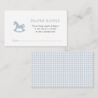 Blue Rocking Horse Baby shower Diaper Raffle