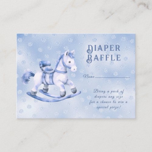 Blue Rocking Horse Baby Shower Enclosure Card