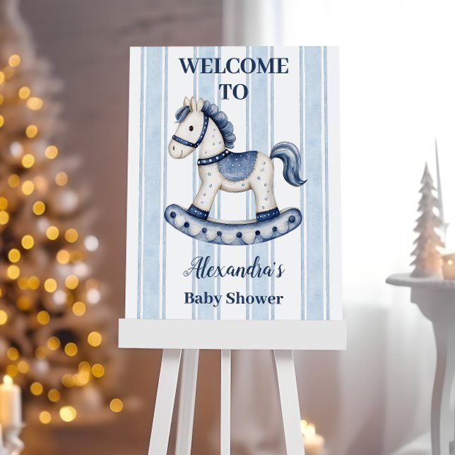 Blue Rocking Horse Baby Shower Foam Board (Creator Uploaded)