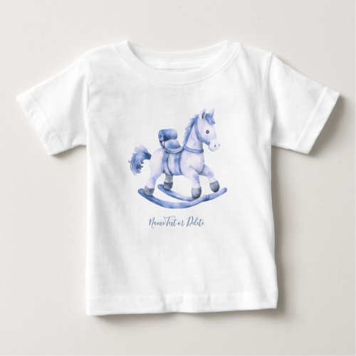 Blue Rocking Horse Baby T_Shirt