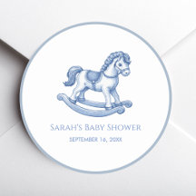 Blue Rocking Horse Boy Baby Shower Vintage Toy