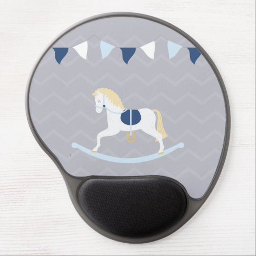 Blue Rocking Horse Gel Mouse Pad