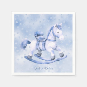 Blue Rocking Horse Napkins