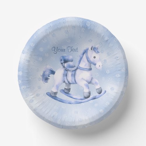 Blue Rocking Horse Paper Bowl