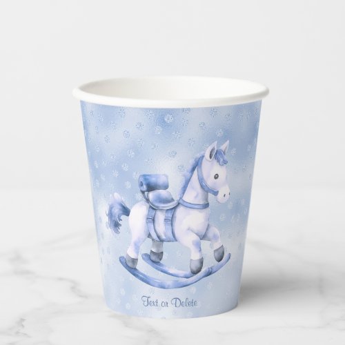 Blue Rocking Horse Paper Cups