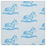 Blue Rocking Horse Pattern Fabric