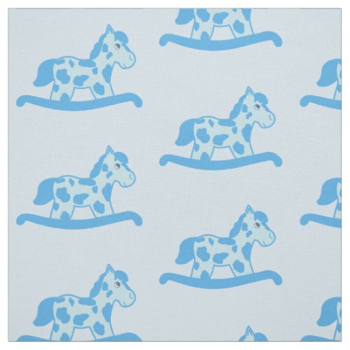 Blue Rocking Horse Pattern Fabric