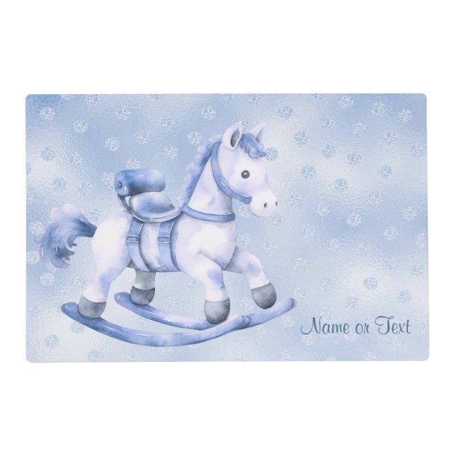 Blue Rocking Horse Placemat (Front)