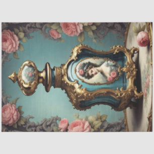 Blue Rococo Perfume Bottle 2 Decoupage Paper