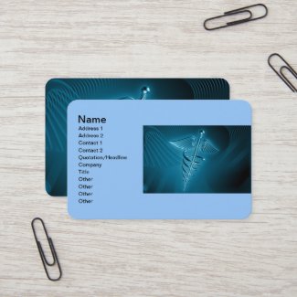 Blue Rod of Asclepius Business Card