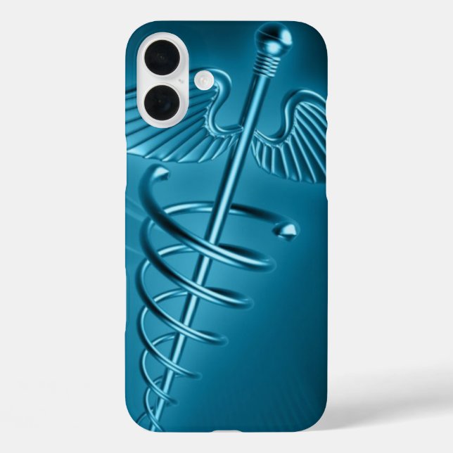 Blue Rod of Asclepius Case-Mate iPhone Case (Back)