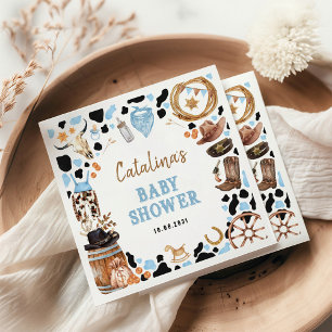 Blue Rodeo Western Cowboy Baby Shower Napkins