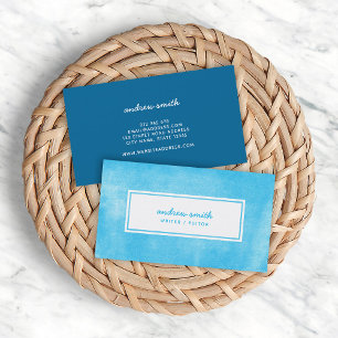Blue Rolled Ink Trendy Modern Business Card