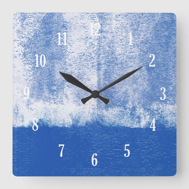 Blue rolled paint clock (Front)