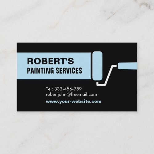 Blue Roller Paint Brush Painting Service Business Card