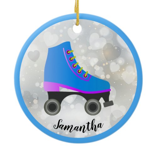 Blue Roller Skate Design Ornament