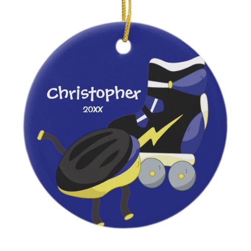 Blue Roller Skate Sport Christmas Ornament