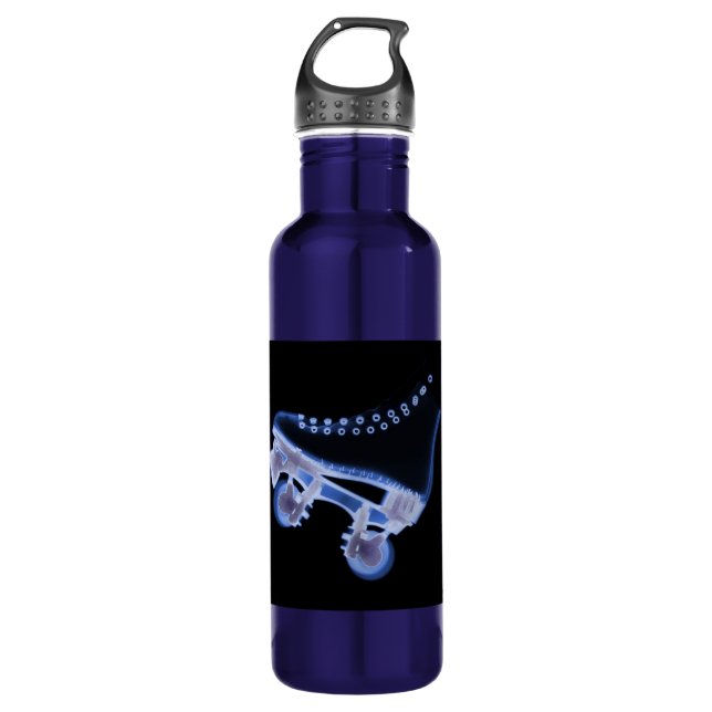 Blue Rollerskate Xray Water Bottle (Front)