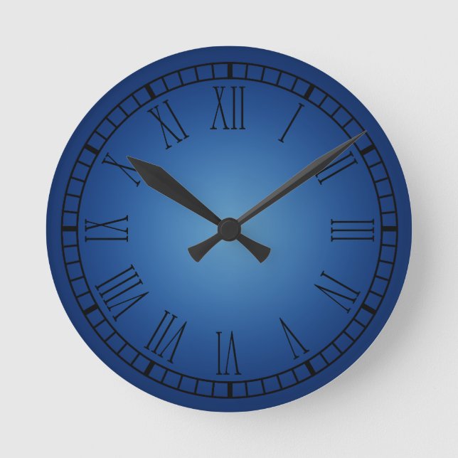 Blue Roman Numeral Clock (Front)