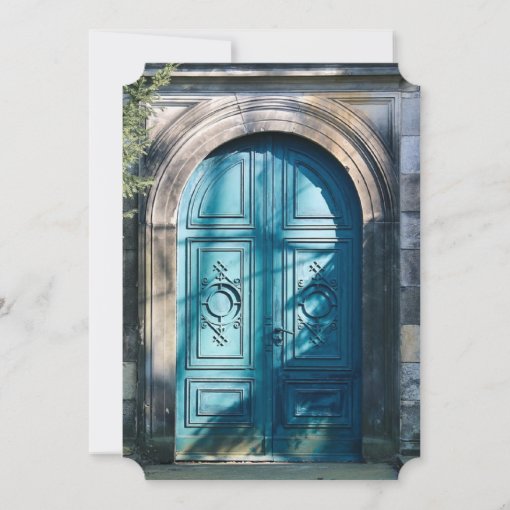 Blue Romantic Door Wedding Invitations | Zazzle