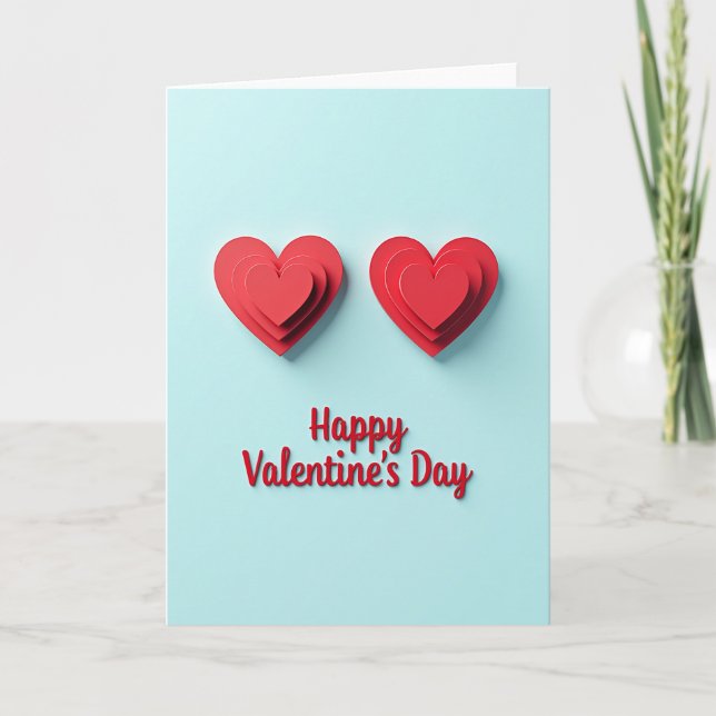 Blue Romantic Love Card (Front)