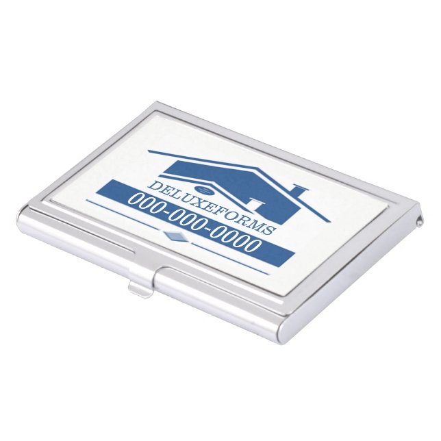 Blue Roof Case For Business Cards (Front)