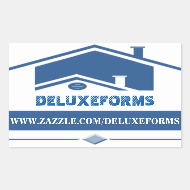 Blue Roof Rectangular Sticker (Front)