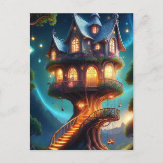 Blue Roof Treehouse Postcard