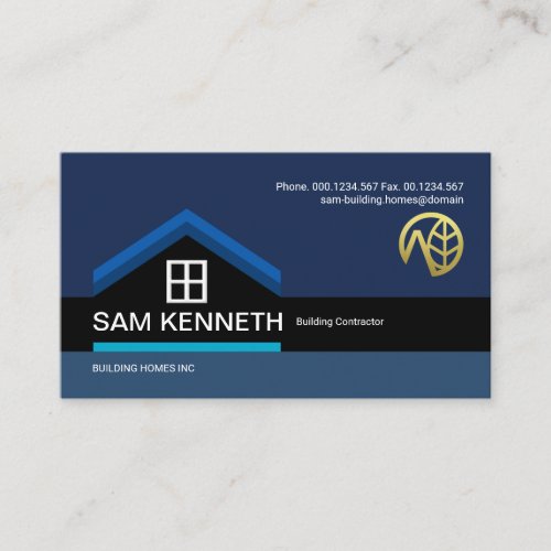 Blue Roof Window Building Builder Construction Business Card