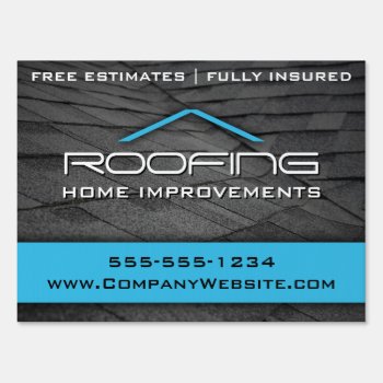Blue Roofing Professional Yard Sign Medium by wrkdesigns at Zazzle